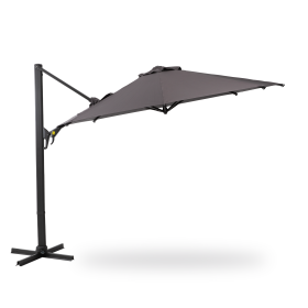 11 FT Cantilever Patio Umbrella, Round Outdoor Offset Umbrella with 360Â° Rotation & Tilt Adjustment without Base - Grey