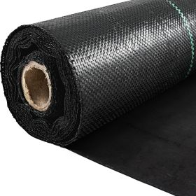 VEVOR Weed Barrier, 5.8oz Landscape Fabric, 4ft x 300ft Cover Mat Heavy Duty Woven Grass Control Geotextile for Garden, Patio, Black