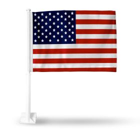 American Two-Sided Car Flag, 11" x 14" with 19" Pole by Rico Industries