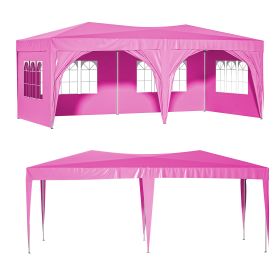 10'x20' Pop Up Canopy Tent with 6 Sidewalls, Ez Pop Up Outdoor Canopy for Parties, Waterproof Commercial Tent with 3 Adjustable Heights, Carry Bag