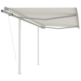 Automatic Retractable Awning with Posts 9.8'x8.2' Cream