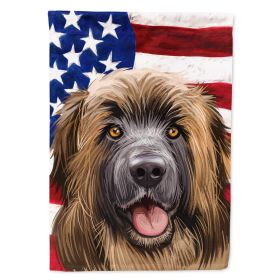 Leonberger American Flag Flag Canvas House Size