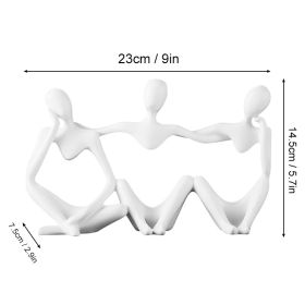 Nordic Art Abstract Thinker Statue Abstract Figure Sculpture Home Crafts Resin Statues Small Ornaments Office Room Desktop Decor (Color: C1- White, Ships From: CN)