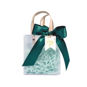 10/20/30Pcs Transparent Gift Bags Ribbon Handle Packaging Bags Wedding Souvenir Tote Bag Boxes Portable Birthday Party Supplies (Gift Box Size: 30pcs, Color: Dark green)