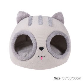 Soft Round Cat Deep Sleep Comfort In Winter Cat Bed Dog Iittle Mat Basket Small Cat Dog House Portable Pets Tent Cozy Cave Nest (Color: 35x35x30cm, Ships From: CN)