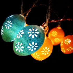 Set; Easter Cute Little Printed Flower Egg String Lights; 5FT 10LED Cartoon Shell Printed Flower Egg Easter String Light For Easter Home Bedroom (size: 4.92ft 10LED)