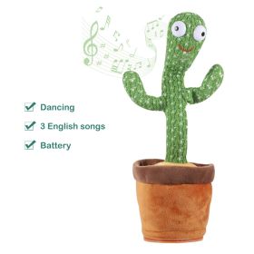 Dancing Cactus Repeat Talking Toy Electronic Plush Toys Singing Recording Lighting Early Education Funny Christmas Gift For Kids (Color: only three songs, Ships From: China)