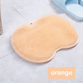 1pc Massage Pad Shower Foot Massage Mat TPR Bath Foot Massage Pads Mat Scrub Washing Back Bathroom Anti-Slip Pad Clean Dead Skin (Color: Orange, Ships From: China)