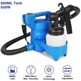 800ML Paint Spray Painter 650W Oil Primer Water Paint Sprayer Machine (Color: Blue)