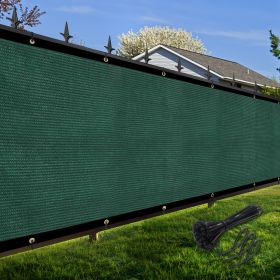 Artpuch Privacy Fence Screen Dark Green Customized Outdoor Mesh Panels for Backyard, Balcony,Patio,Construction Site with Zip Ties (Color: Dark green, size: 5x42 ft)