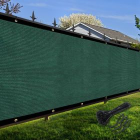 Artpuch Privacy Fence Screen Dark Green Customized Outdoor Mesh Panels for Backyard, Balcony,Patio,Construction Site with Zip Ties (Color: Dark green, size: 5x26 ft)