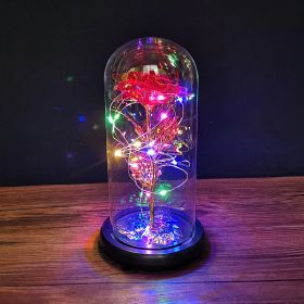 2023 LED Enchanted Galaxy Rose Eternal Rose Forever Rose In Glass Valentines Day Gift for Girlfriend Christmas Wedding Birthday (Color: Colorful Light1, Ships From: CN)