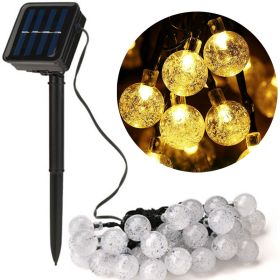 8 Modes Solar String Lights Outdoor LED Crystal Globe Light Waterproof Fairy Lights Garlands For Christmas Party Outdoor Decor (Wattage: 6.5M 8 Modes 30led, Emitting Color: Warm)