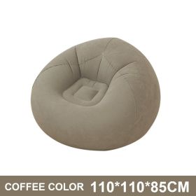 Flocking Flocking Sofa Chair Large Lazy Inflatable Sofas Chair Bean Bag Sofa For Outdoor Lounger Seat Living Room Camping Travel (Color: Coffee, Ships From: China)