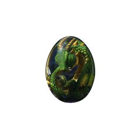 1 Set Lava Dragon Egg Crystal Transparent Resin Statue Luminous Dinosaur Eggs Souvenir Resin Craft Ornamental Home Decor Gifts (Color: green, Ships From: CN)