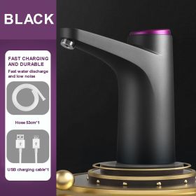 Automatic Water Dispenser Water Bottle Electric Gallon Drinking Bottle Switch Smart Water Pump Home Water Treatment Appliances (Color: Upgrade black, Ships From: China)