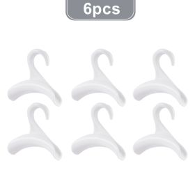 4/6pcs Creative Arched Hanger Hook Durable Hand Bag Hanger Clothes Hooks Hats Necktie Shelf Hanging Rack Home Storage Supplies (Color: White 6pcs, Ships From: China)