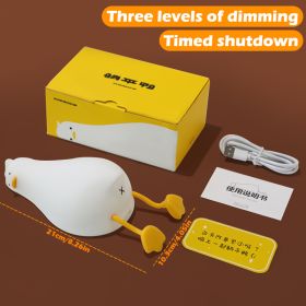 USB Rechargeable Duck Lamp Led Duck Nightlight Lying Flat Duck Silicone Night Light Patting Switch Children Bedroom Decor Gift (Emitting Color: Laying Duck, Ships From: China)