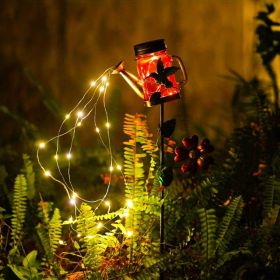 1pc Solar Garden Light; Outdoor Decor Waterproof Butterfly Solar Path Light; Watering Can Lights Hanging Fairy String Lighting For Terrace Patio Lawn (Style: Hummingbird)