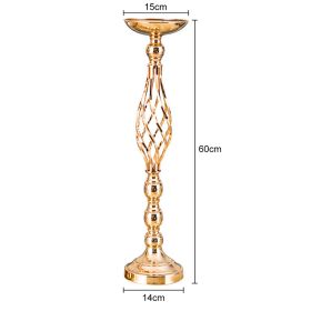 Gold/Silver Wedding Candle Holders Decor Table Centerpiece Pillar Flower Vase Rack Stand Road Lead Floral Bouquet Party Supplies (Color: Gold Large, Ships From: China)