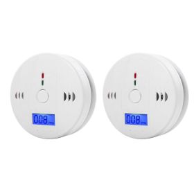 LCD CO Sensor Carbon Monoxide Detector 85dB Sound Independent CO Poisoning Warning Alarm Detector Meter Kitchen Fireplace Indoor (Color: 2PCS, Ships From: CN)