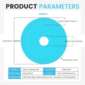 1/2/4PCS 100mm Glass Cutting Disc Diamond Marble Ultra-thin Saw Blade Ceramic Tile Jade Crystal Special Polishing Cutting Blade (Hole Diameter: 4PCS, Color: Blue)