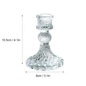 Wedding Centerpiece Candle Holders Candlestick Glass Candle Holder Romantic Wedding Centerpieces For Tables Wedding Home Decor (Color: 10.5x8cm, Ships From: CN)