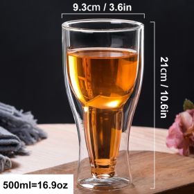 350/500ML Creative Cocktail Wineglass Mug Double Wall Mugs Beer Wine Glasses Drinkware Whiskey Champagne Glass Coffee Vodka Cups (Capacity: others, Color: 500ML)