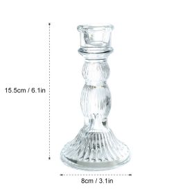 Wedding Centerpiece Candle Holders Candlestick Glass Candle Holder Romantic Wedding Centerpieces For Tables Wedding Home Decor (Color: 15.5x8cm, Ships From: CN)