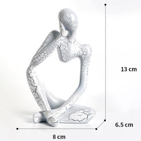 Nordic Art Abstract Thinker Statue Abstract Figure Sculpture Home Crafts Resin Statues Small Ornaments Office Room Desktop Decor (Color: A1 - White - Small, Ships From: CN)