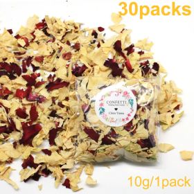 20/30/50pcs Natural Wedding Confetti Dried Flower Rose Petals Confetti Birthday Party Decor Biodegradable Bridal Shower Supplies (Color: 30pcs champagne, Ships From: China)