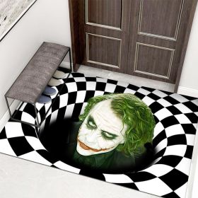 3D Clown Trap Visual Carpet Living Room Bedroom Floor Mat Halloween Carpet Sewer Manhole Cover Clown Horror Vortex Home Carpet (Color: L, size: 40cmx60cm)