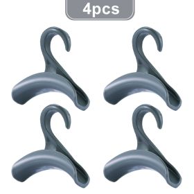 4/6pcs Creative Arched Hanger Hook Durable Hand Bag Hanger Clothes Hooks Hats Necktie Shelf Hanging Rack Home Storage Supplies (Color: Grey 4pcs, Ships From: China)