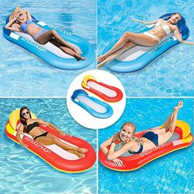 BLUEGALA Swimming Pool Floating Hammock;  Inflatable Floating Raft;  Summer Swimming Pool Inflation Floating Bed Float Pool Lounge Floating Chair Floa (Color: Red)