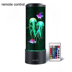 7 Color Aquarium Jellyfish Lamp Fantasy Jellyfish Lamp Relaxing Mood Jellyfish LED Night Light Remote Control Home Decor Gifts (Lampshade Color: With remote control, Ships From: CN)