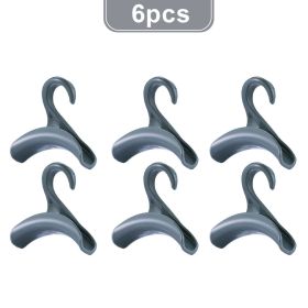 4/6pcs Creative Arched Hanger Hook Durable Hand Bag Hanger Clothes Hooks Hats Necktie Shelf Hanging Rack Home Storage Supplies (Color: Grey 6pcs, Ships From: China)