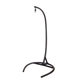 Hammock Chair Stand(Stand Only), C Stand for Hanging Egg Chair/Swing Chair, Indoor/Outdoor Hanging Chair Stand Only, Heavy Duty 330Lbs Weight Capacity (Color: black)