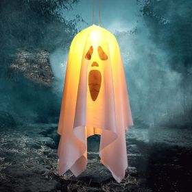 Halloween Decorations Outdoor Decor Hanging Lighted Glowing Ghost Witch Hat Halloween Decorations Indoor Outside Ornaments Clearance Halloween Party L (size: 45cm)