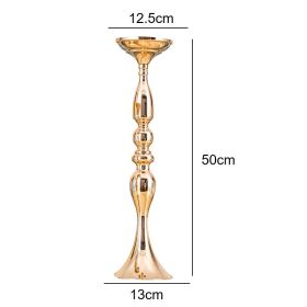 Gold/ Silver/White Metal Candle Holders Flower Vase Candlestick Centerpieces Road Lead Wedding Party Home Table Event Decoration (Color: large gold, Ships From: China)