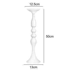 Gold/ Silver/White Metal Candle Holders Flower Vase Candlestick Centerpieces Road Lead Wedding Party Home Table Event Decoration (Color: large white, Ships From: China)